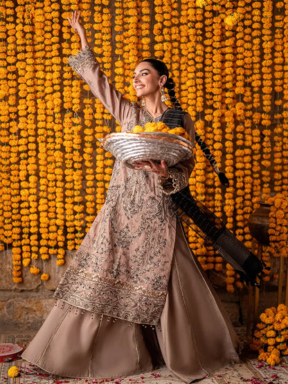 Salitex | Shehnai Festive |No020 L Rosy Brown Cotton Net