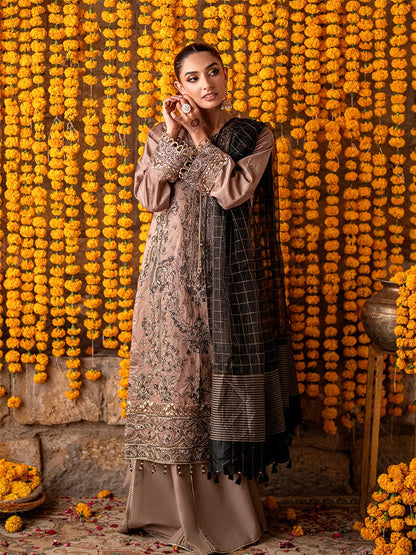 Salitex | Shehnai Festive |No020 M Rosy Brown Cotton Net