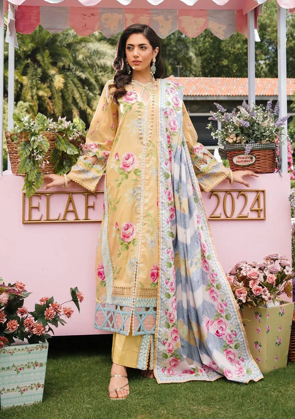 Elaf Premium | Printed Collection 24 | EEP-03A - Citrus Squad - Pakistani Designer Dress - by Elaf Premium | Type: Casuals - 100% Original at Saira Sultan