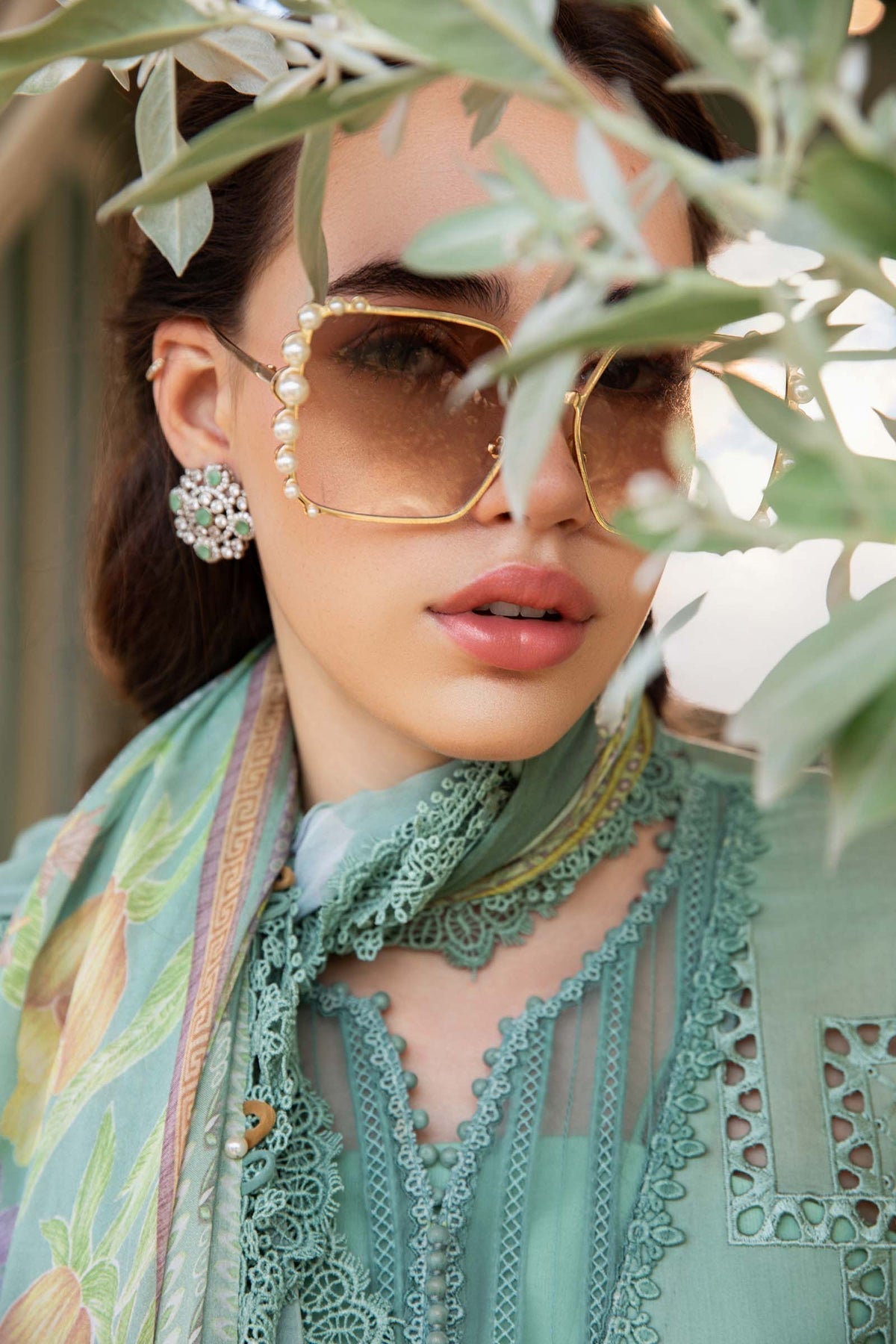 Maria B | M Prints 25 | MPT-2501-B M Sea Green Lawn