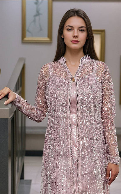 Threads and Motifs | Formal Dresses 25 | Net Embroidered Jacket With Maxi