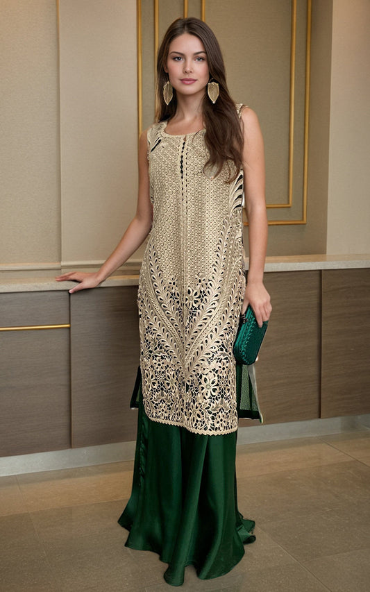 Threads and Motifs | Formal Dresses 25 | Embroidered Jacket With Skirt - Pakistani Designer Dress - by Threads and Motifs - Type : Ladies Clothes - 100% Original at Saira Sultan