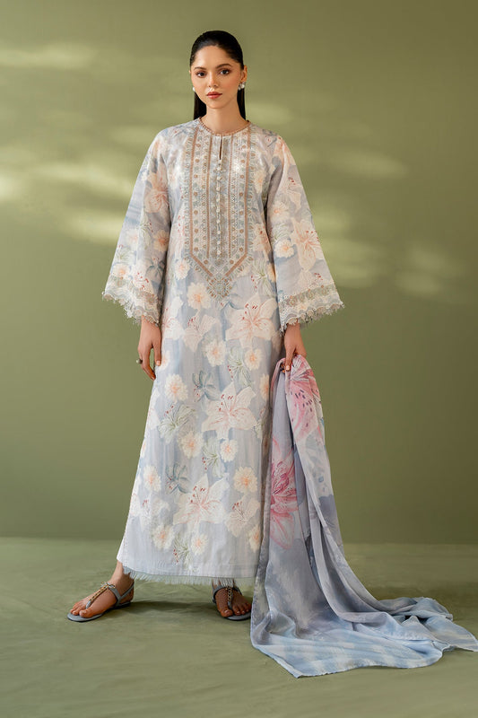 Baroque | Eid Printique | EMBROIDERED PRINTED LAWN UF-4166 XS Light Blue Lawn