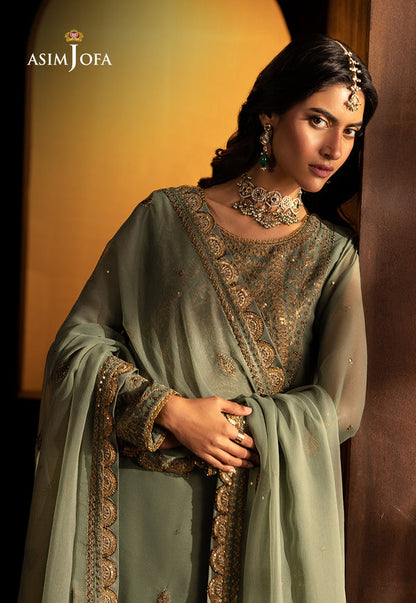 Asim Jofa | Festive Collection 25 | AJLF-07 M Mint Green Chiffon