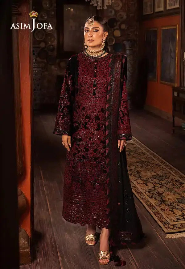 Asim Jofa | Makhmal Wedding Velvet 23 | AJMM-12 - Pakistani Designer Dress - by Asim Jofa | Type: Formal - 100% Original at Saira Sultan