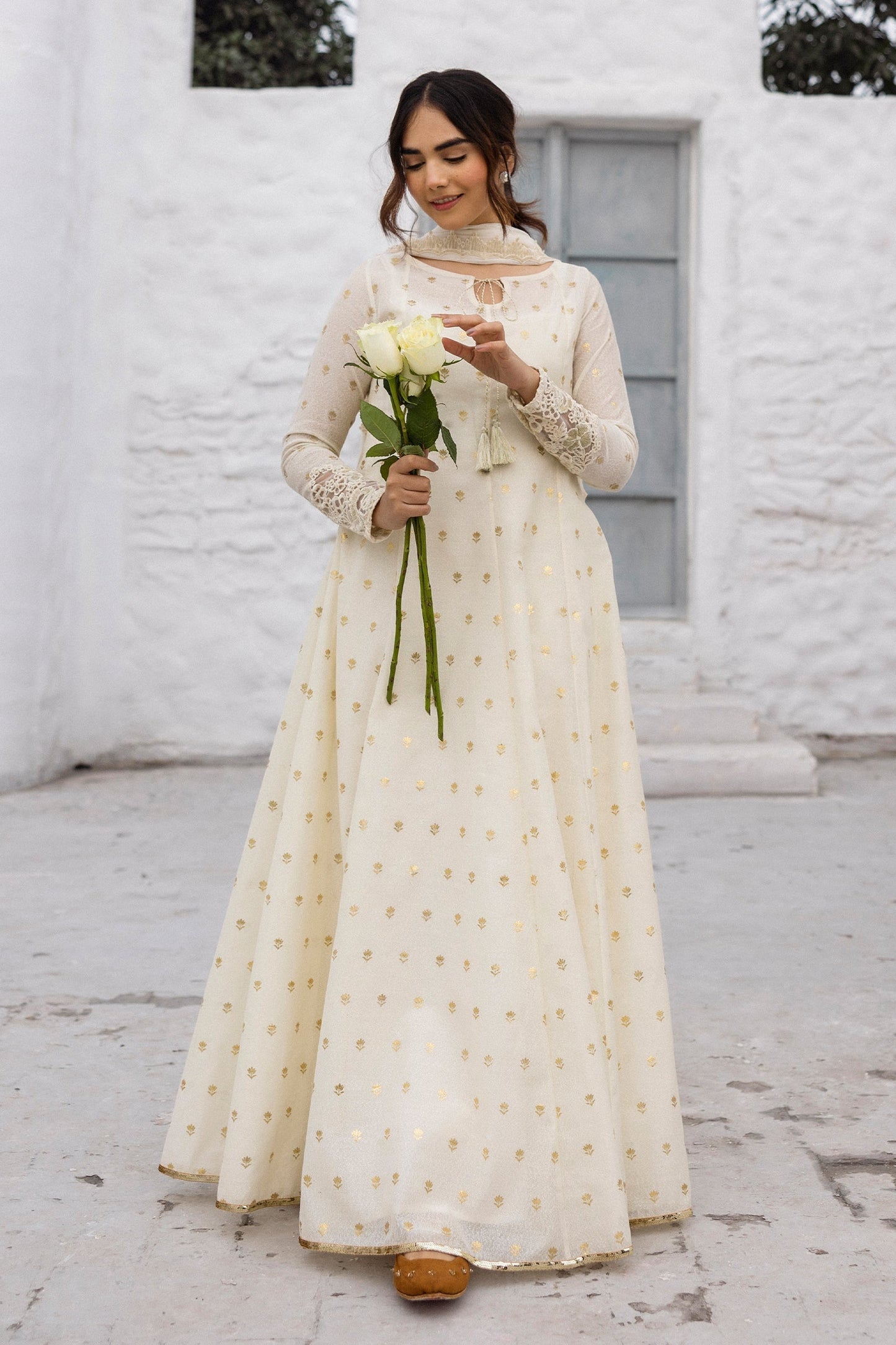 Erum Khan | Ramadan Edition | Hoor XS White Cotton Karandi