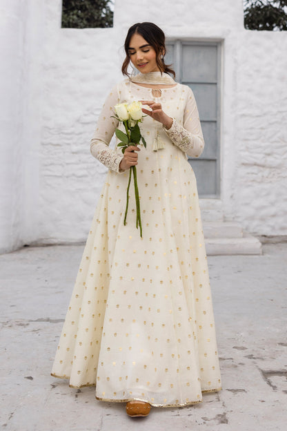Erum Khan | Ramadan Edition | Hoor XS White Cotton Karandi
