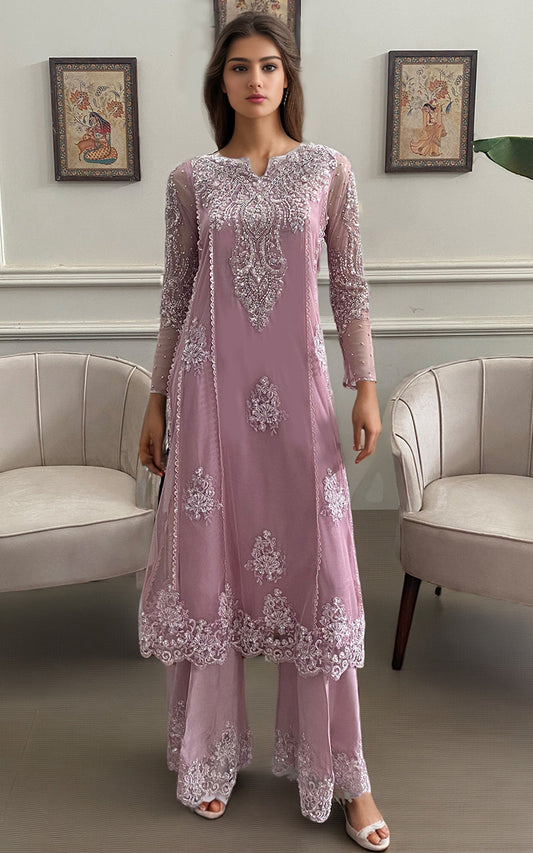 Threads and Motifs | Formal Dresses 25 | NET EMBROIDERD SHIRT WITH TROUSER - Pakistani Designer Dress - by Threads and Motifs - Type : Ladies Clothes - 100% Original at Saira Sultan