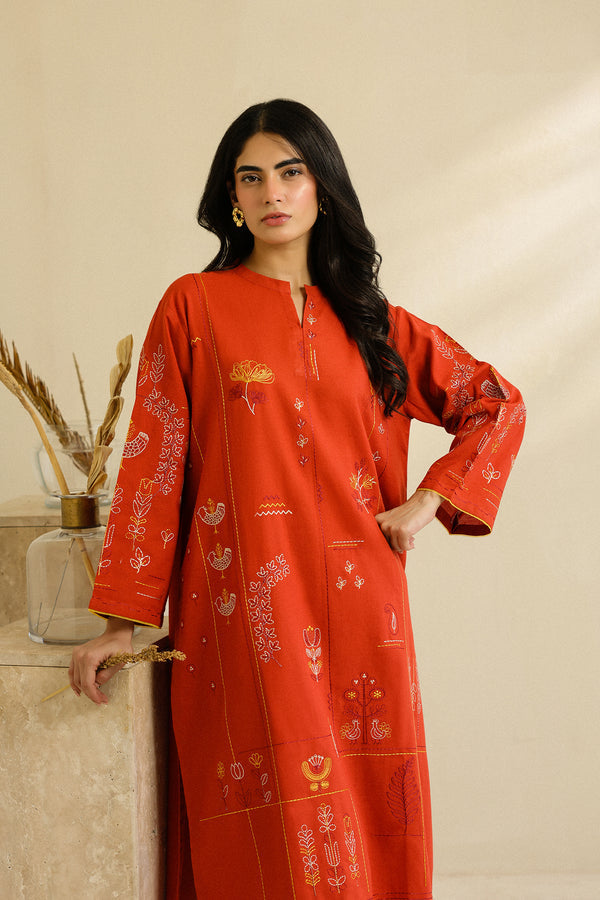 Sahar | Pre Essential Emb Edit | Burnt Citrus - Pakistani Designer Dress - by Sahar - Type : Ladies Clothes - 100% Original at Saira Sultan