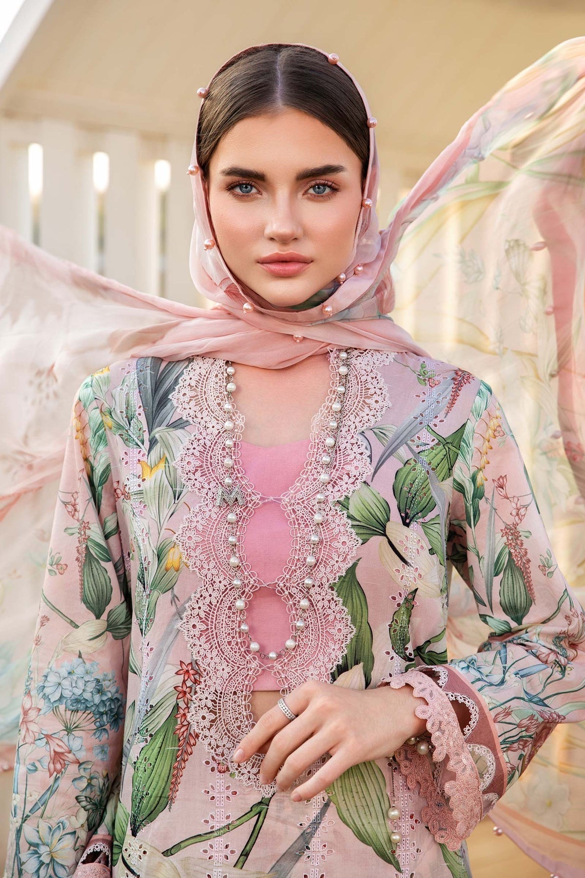 Maria B | M Prints 25 | MPT-2502-A L Pink Lawn