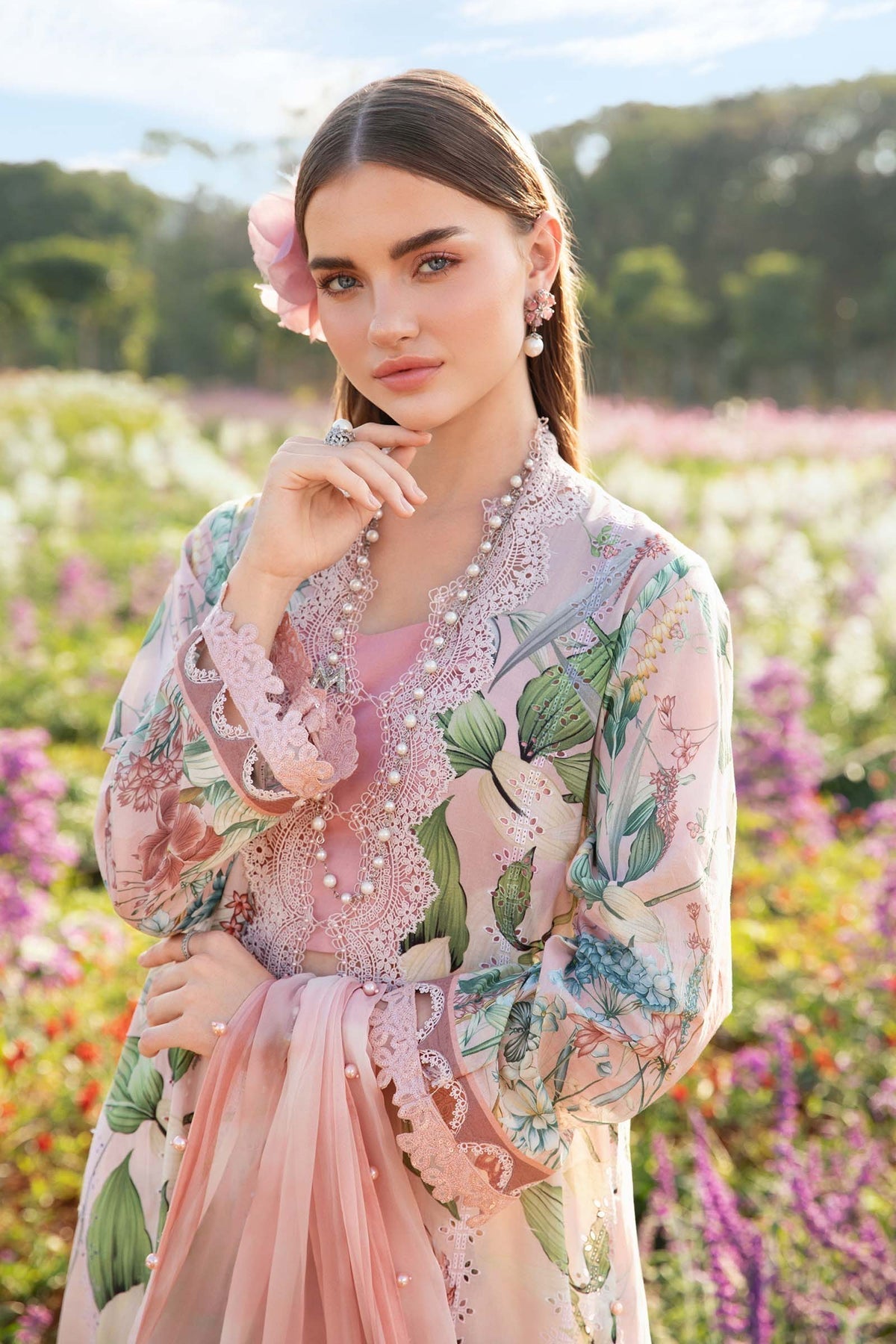 Maria B | M Prints 25 | MPT-2502-A M Pink Lawn