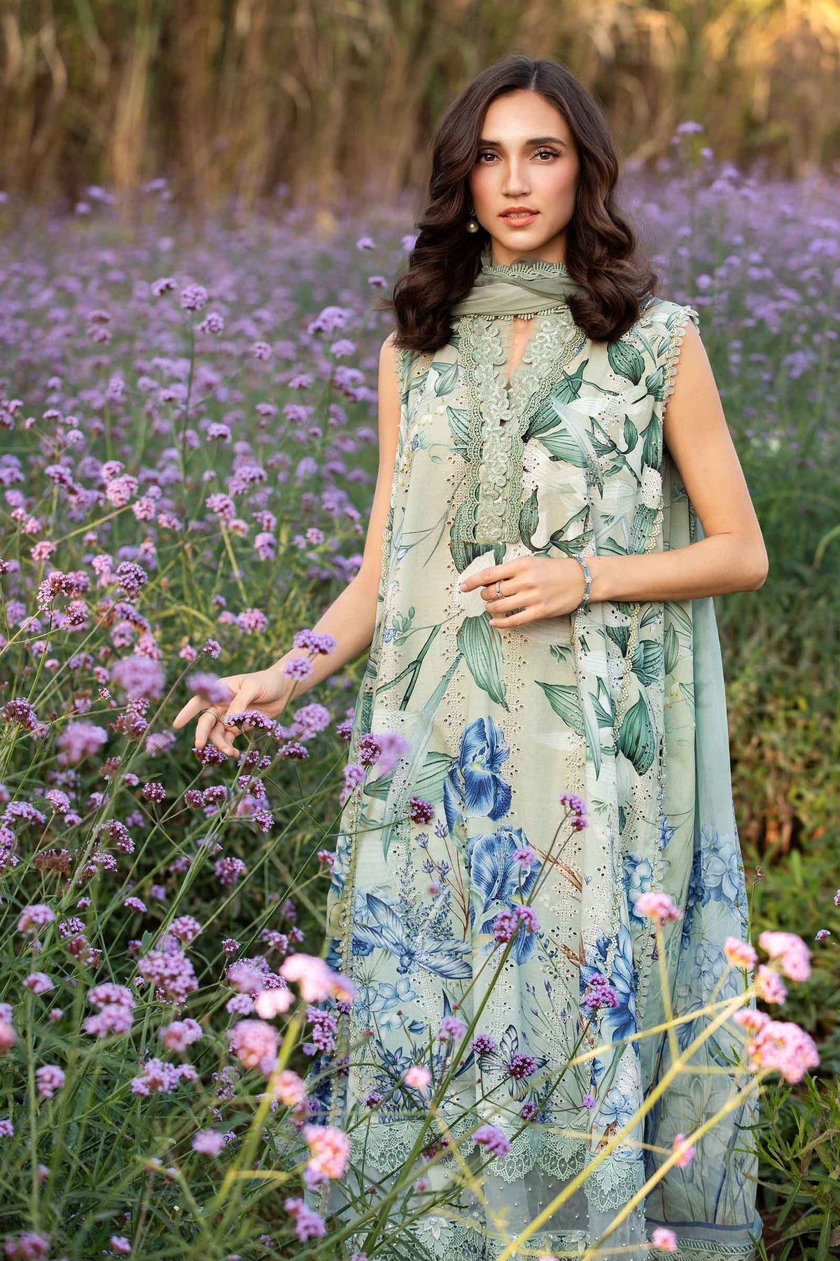 Maria B | M Prints 25 | MPT-2502-B L Mint Green Lawn