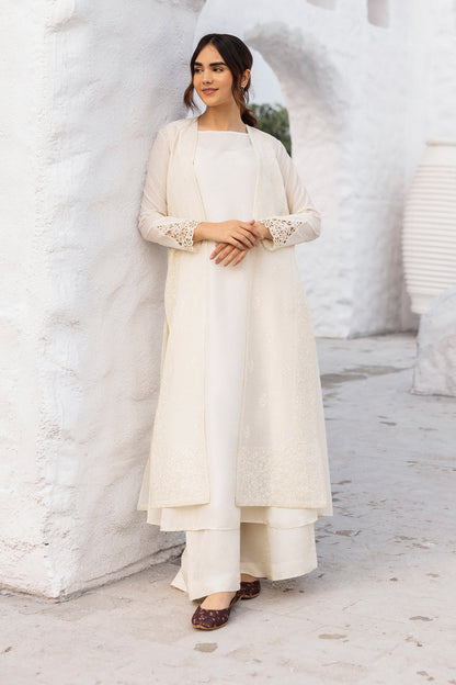Erum Khan | Ramadan Edition | Amani XS White Cotton Karandi