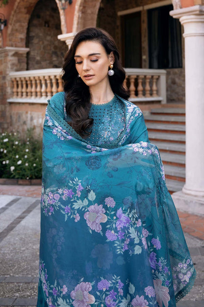Afrozeh | Damask The Holiday Edit 25 | Eden A M Teal Lawn