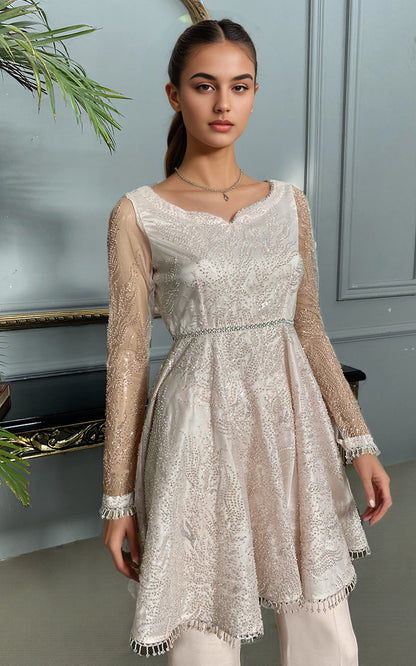 Threads and Motifs | Formal Dresses 25 | Net Embroidered Peplum With Trouser