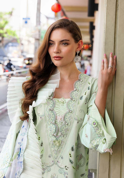 Zarqash | Luxury Lawn 25 | ZQLU 005 ELLIS S Mint Green Lawn