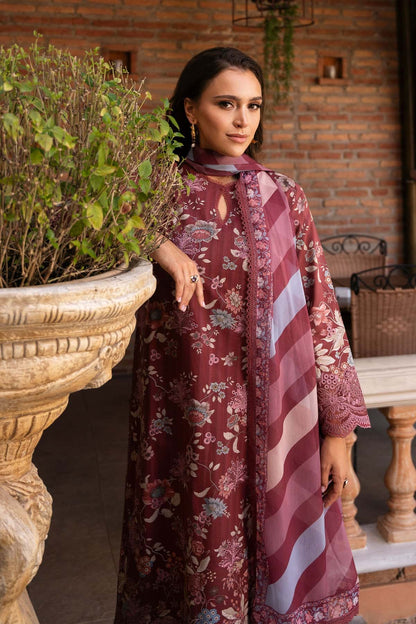 Afrozeh | Damask The Holiday Edit 25 | Azara B L Maroon Lawn