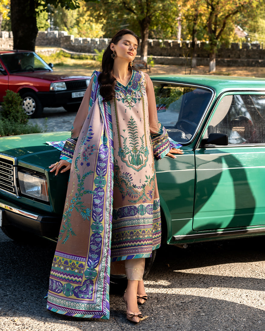 Mushq | Nirvana Printed Silk | Aurora Echo - Pakistani Designer Dress - by Mushq - Type : Ladies Clothes - 100% Original at Saira Sultan