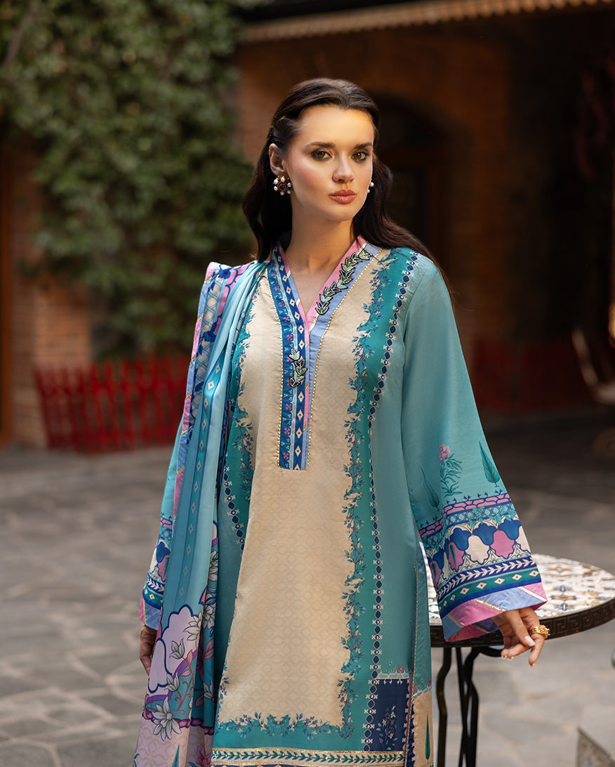 Mushq | Nirvana Printed Silk | Seraphic Dust - Pakistani Designer Dress - by Mushq - Type : Ladies Clothes - 100% Original at Saira Sultan