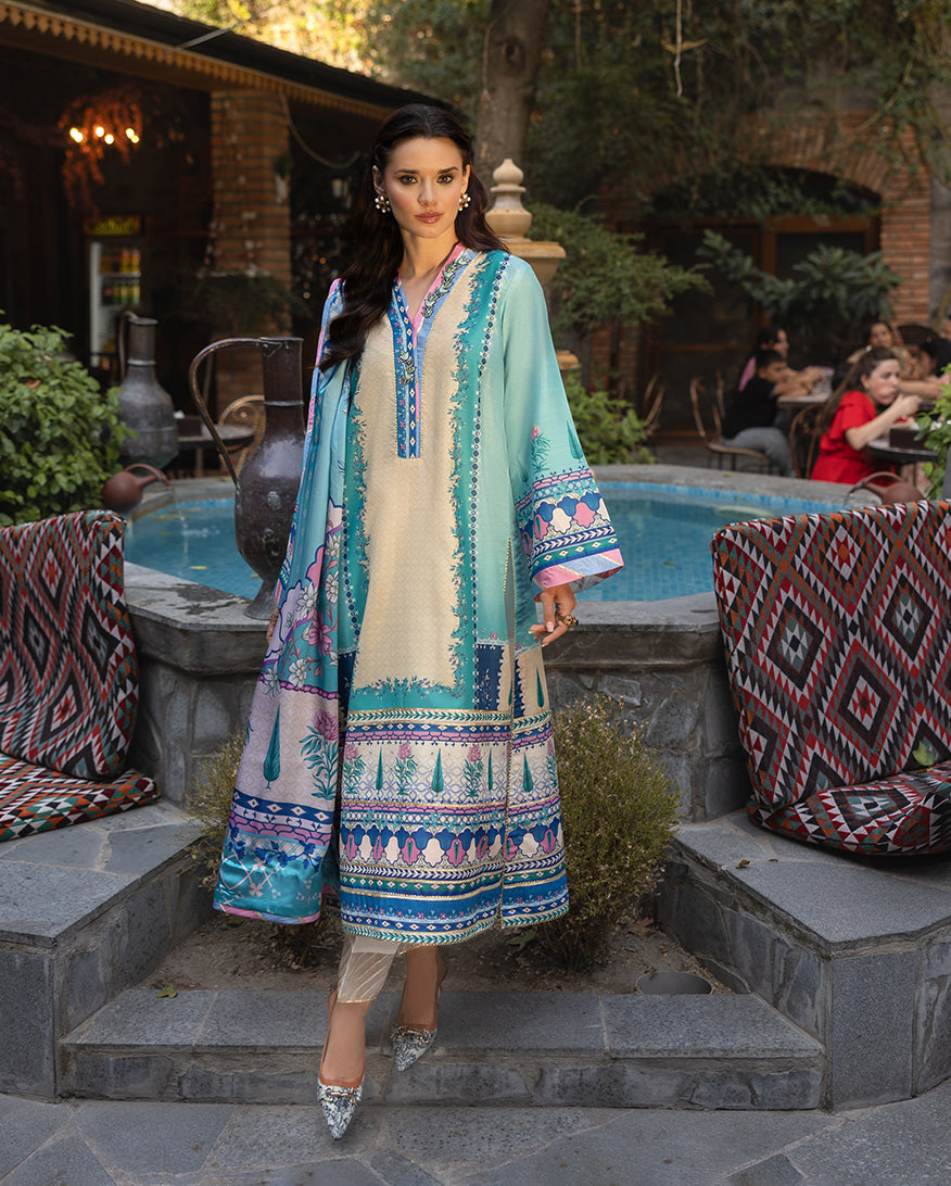 Mushq | Nirvana Printed Silk | Seraphic Dust - Pakistani Designer Dress - by Mushq - Type : Ladies Clothes - 100% Original at Saira Sultan