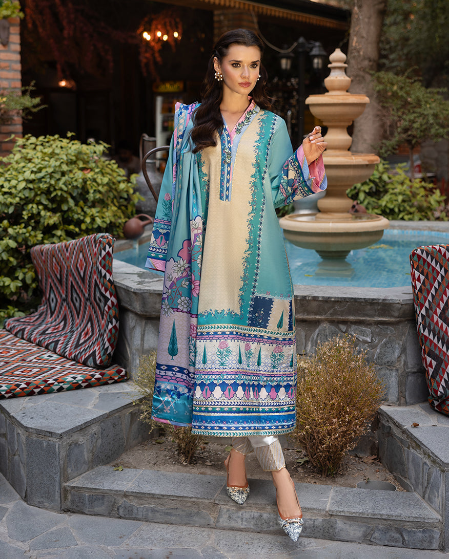 Mushq | Nirvana Printed Silk | Seraphic Dust - Pakistani Designer Dress - by Mushq - Type : Ladies Clothes - 100% Original at Saira Sultan