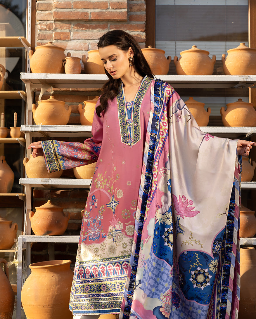 Mushq | Nirvana Printed Silk | Meridian Bloom - Pakistani Designer Dress - by Mushq - Type : Ladies Clothes - 100% Original at Saira Sultan