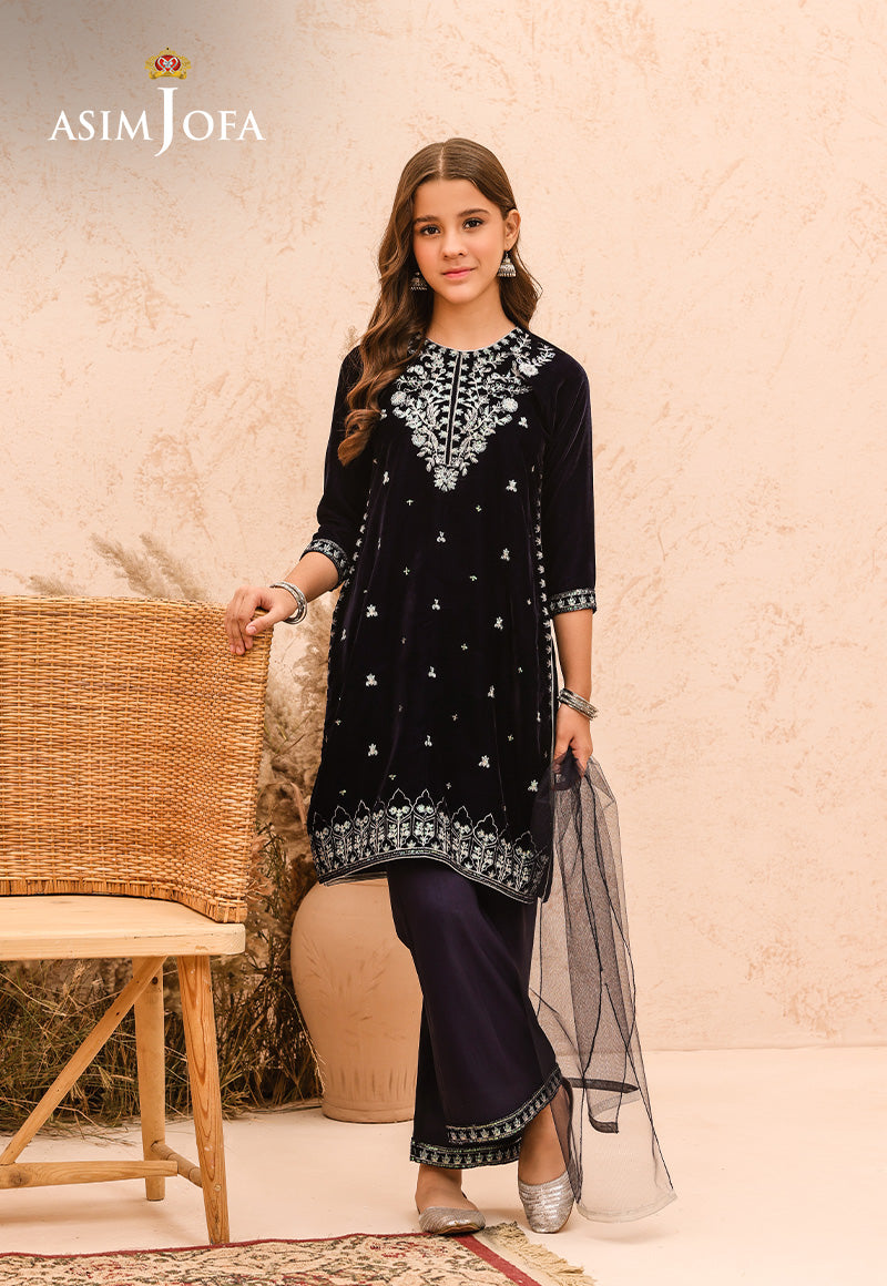 Asim Jofa | Velvet Edit | AJKV-02 10-Aug Black Velvet