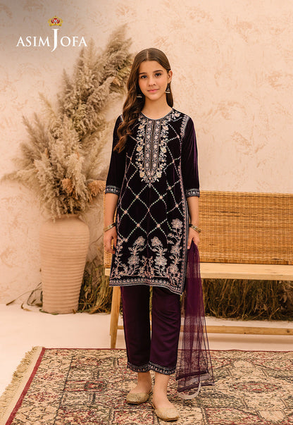 Asim Jofa | Velvet Edit | AJKV-08 8-Jun Purple Velvet