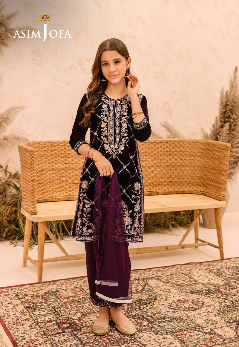 Asim Jofa | Velvet Edit | AJKV-08 10-Aug Purple Velvet