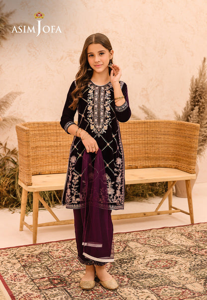 Asim Jofa | Velvet Edit | AJKV-08 10-Aug Purple Velvet