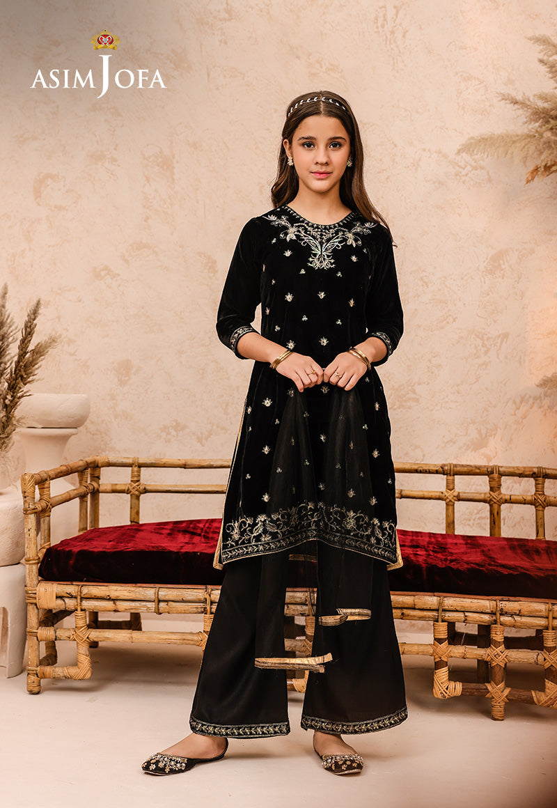 Asim Jofa | Velvet Edit | AJKV-01 8-Jun Black Velvet