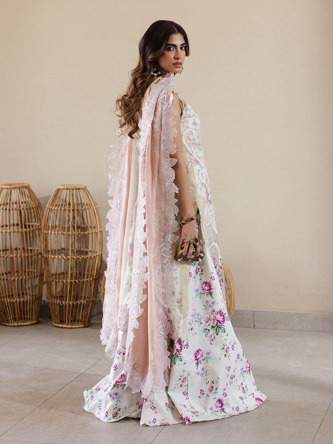 Faiza Faisal | Marine Luxury Lawn 25 | ELISHA XL White Lawn