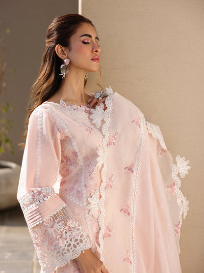 Faiza Faisal | Marine Luxury Lawn 25 | MARIA S Pink Long Shirt