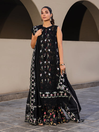Faiza Faisal | Marine Luxury Lawn 25 | ELVA S Black Lawn