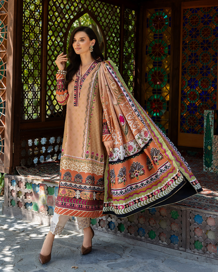 Mushq | Nirvana Printed Silk | Solara Crest - Pakistani Designer Dress - by Mushq - Type : Ladies Clothes - 100% Original at Saira Sultan