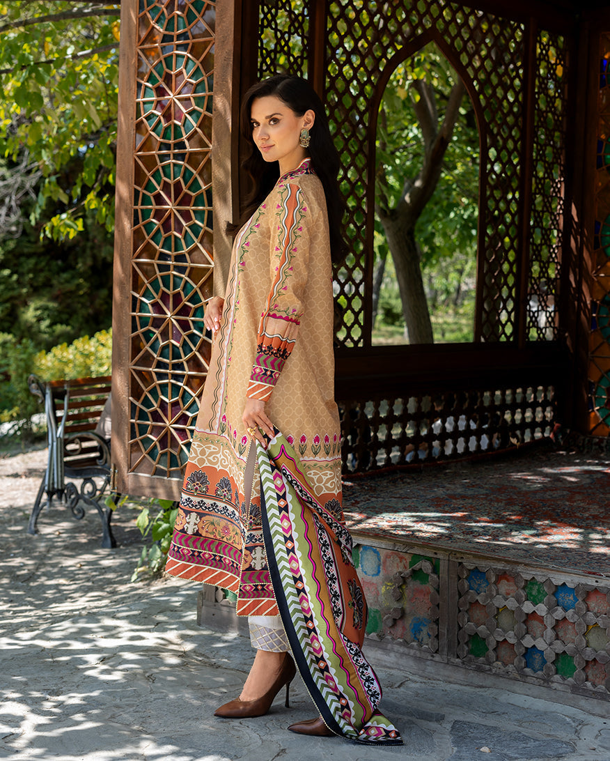 Mushq | Nirvana Printed Silk | Solara Crest - Pakistani Designer Dress - by Mushq - Type : Ladies Clothes - 100% Original at Saira Sultan