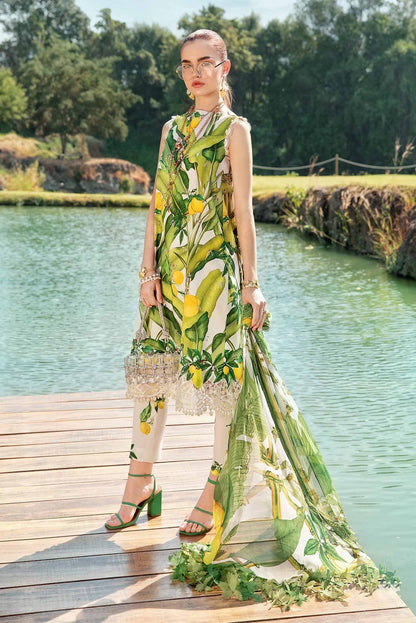 Maria B | M Prints 25 | MPT-2503-A XS White Lawn