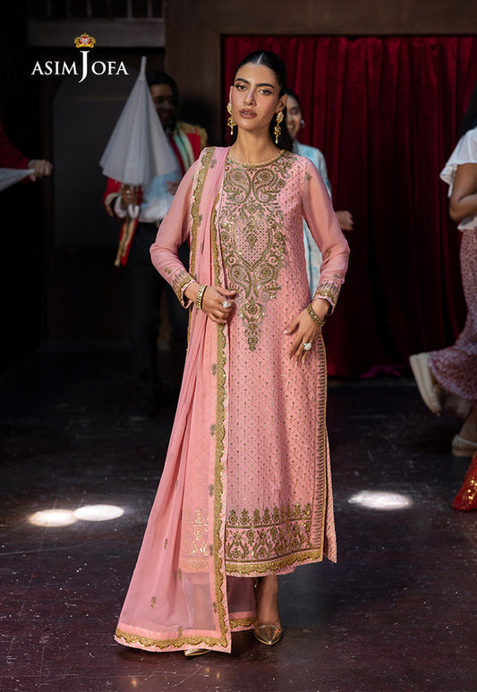 Asim Jofa | Festive Collection 25 | AJLF-08 XS Pink Chiffon
