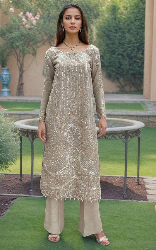 Threads and Motifs | Formal Dresses 25 | Embroidered Shirt With Trouser - Pakistani Designer Dress - by Threads and Motifs - Type : Ladies Clothes - 100% Original at Saira Sultan
