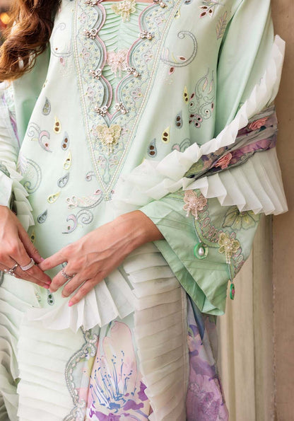 Zarqash | Luxury Lawn 25 | ZQLU 005 ELLIS L Mint Green Lawn