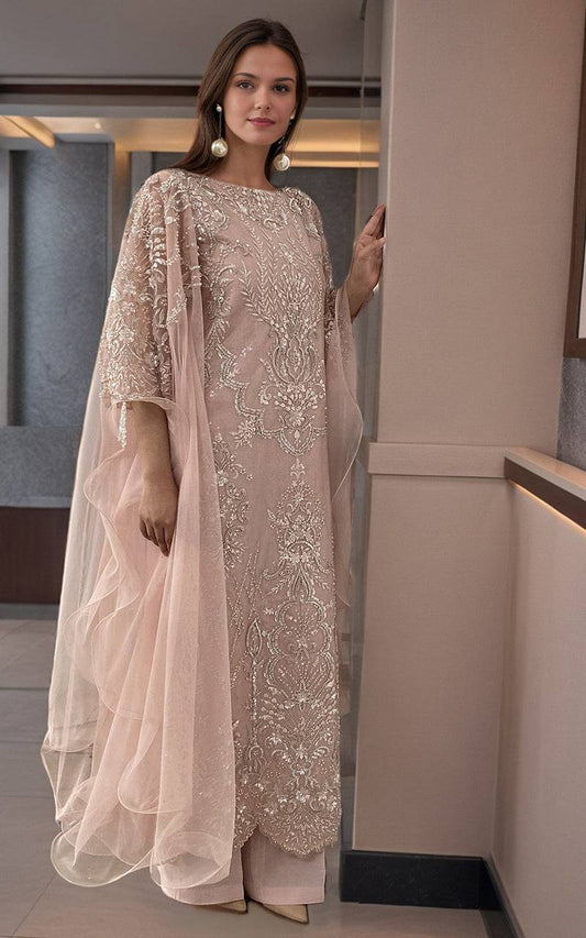 Threads and Motifs | Formal Dresses 25 | Net Embroidered Shirt - Pakistani Designer Dress - by Threads and Motifs - Type : Ladies Clothes - 100% Original at Saira Sultan