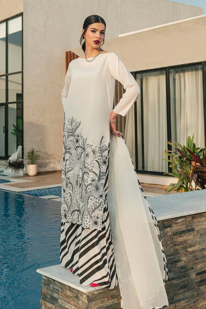 Fahad Hussayn | Lawn Banger | Monochrome Babe - Pakistani Designer Dress - by Erum Khan | Type: Ladies Clothes - 100% Original at Saira Sultan