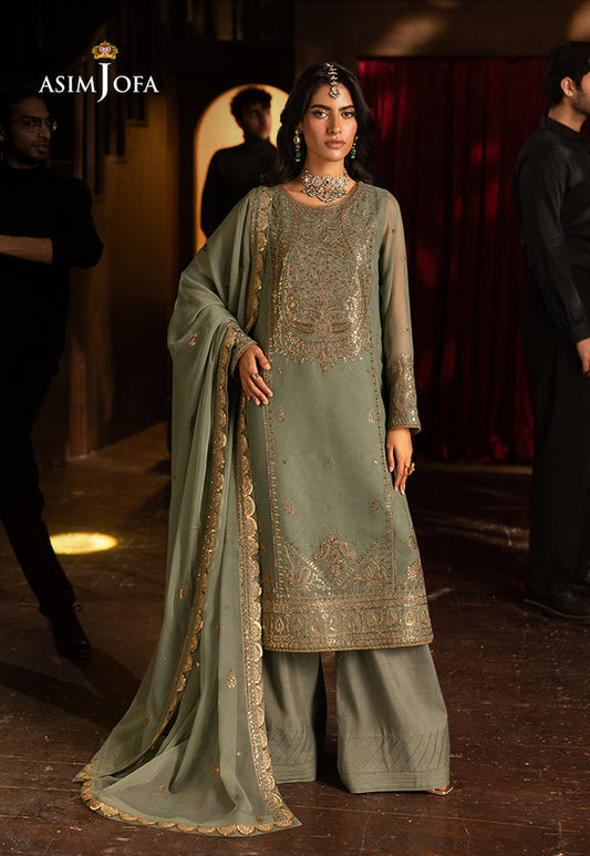 Asim Jofa | Festive Collection 25 | AJLF-07 XS Mint Green Chiffon