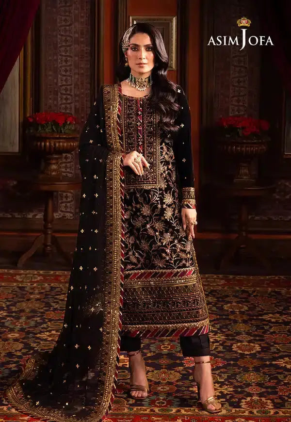 Asim Jofa | Makhmal Wedding Velvet 23 | AJMM-08 - Pakistani Designer Dress - by Asim Jofa | Type: Formal - 100% Original at Saira Sultan