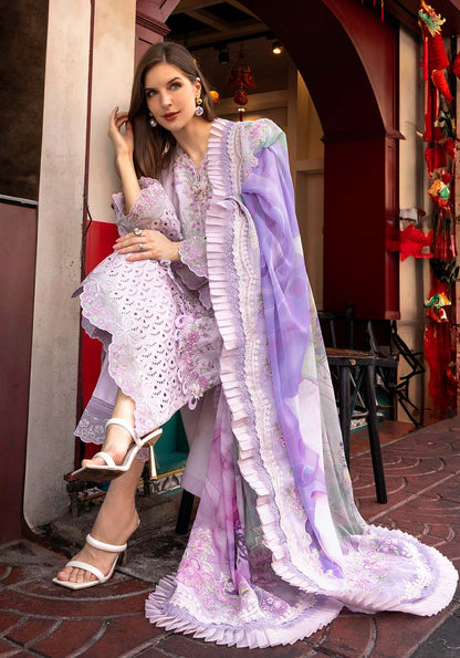 Zarqash | Luxury Lawn 25 | ZQLU 006 Daisy ~ Belle XL Lilac Lawn