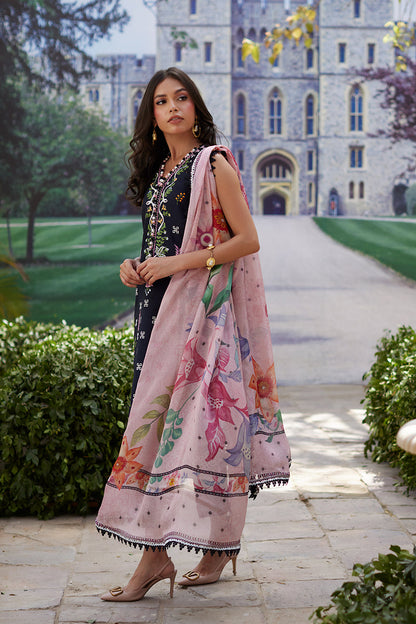 Mina Hassan | Chikankari Lawn 25 | Sasha Custom Size Midnight Blue Lawn
