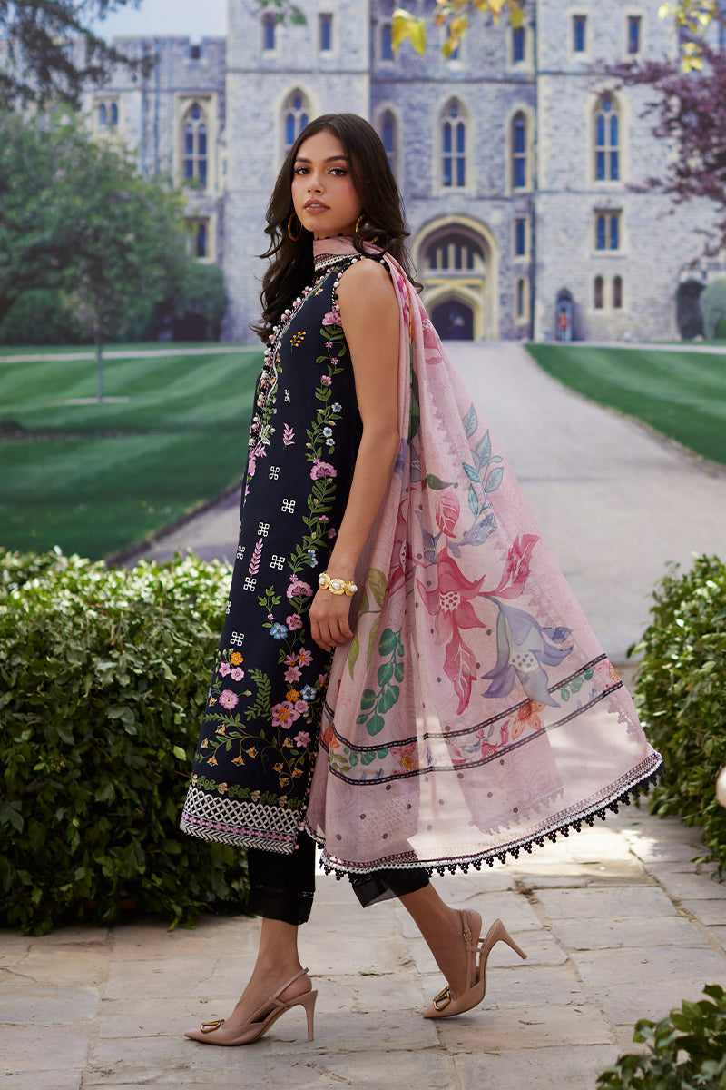 Mina Hassan | Chikankari Lawn 25 | Sasha S Midnight Blue Lawn