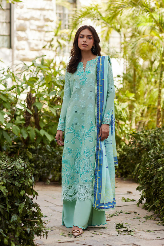 Mina Hassan | Chikankari Lawn 25 | Lina XS Light Ferozi Lawn