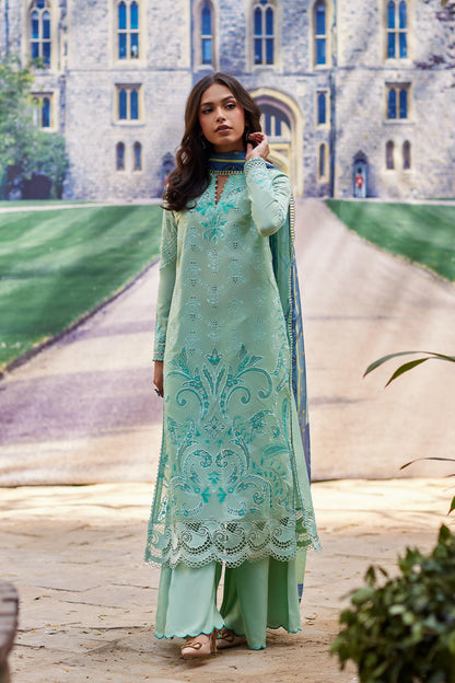 Mina Hassan | Chikankari Lawn 25 | Lina XL Light Ferozi Lawn