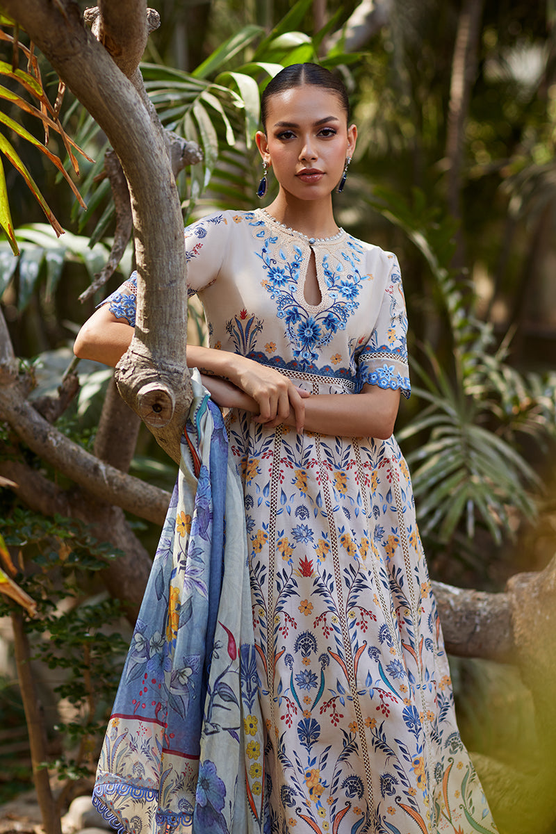 Mina Hassan | Chikankari Lawn 25 | Taara M Off White Lawn